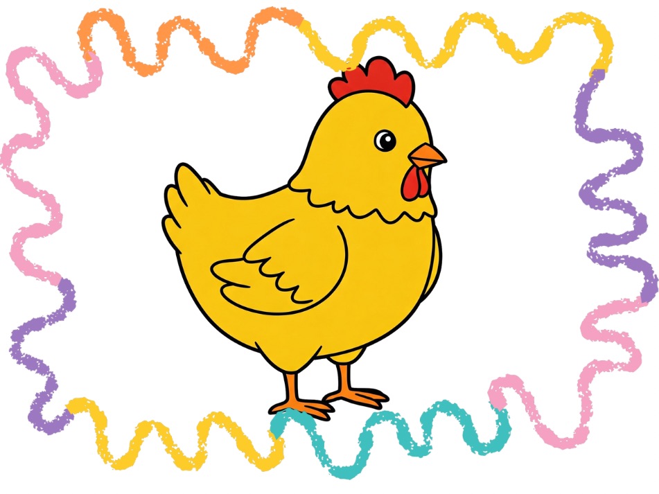 how to draw a chicken easy