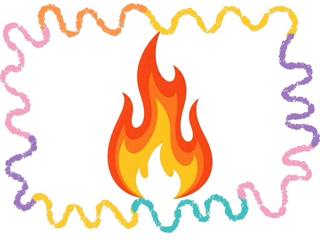 How to draw fire step by step