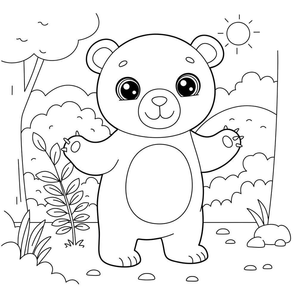 cute bear coloring page