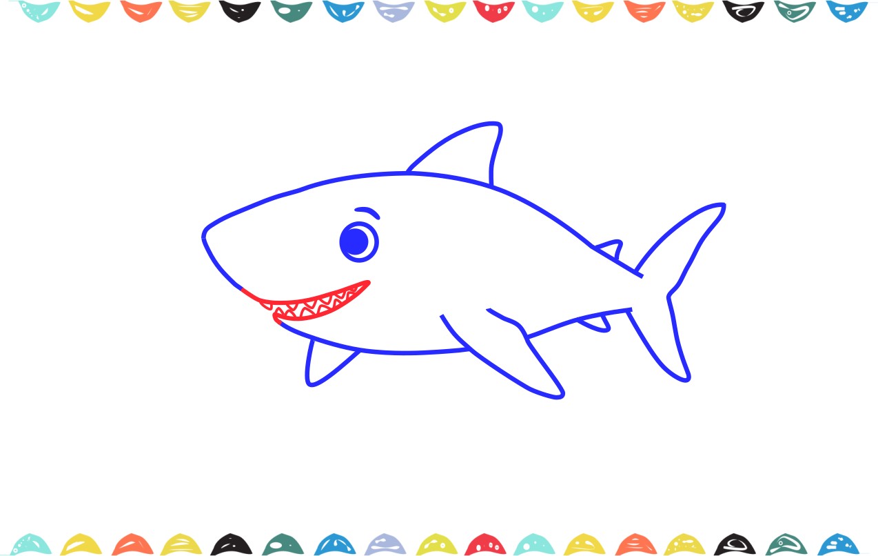 how to daw a shark step 10 draw shark mouth
