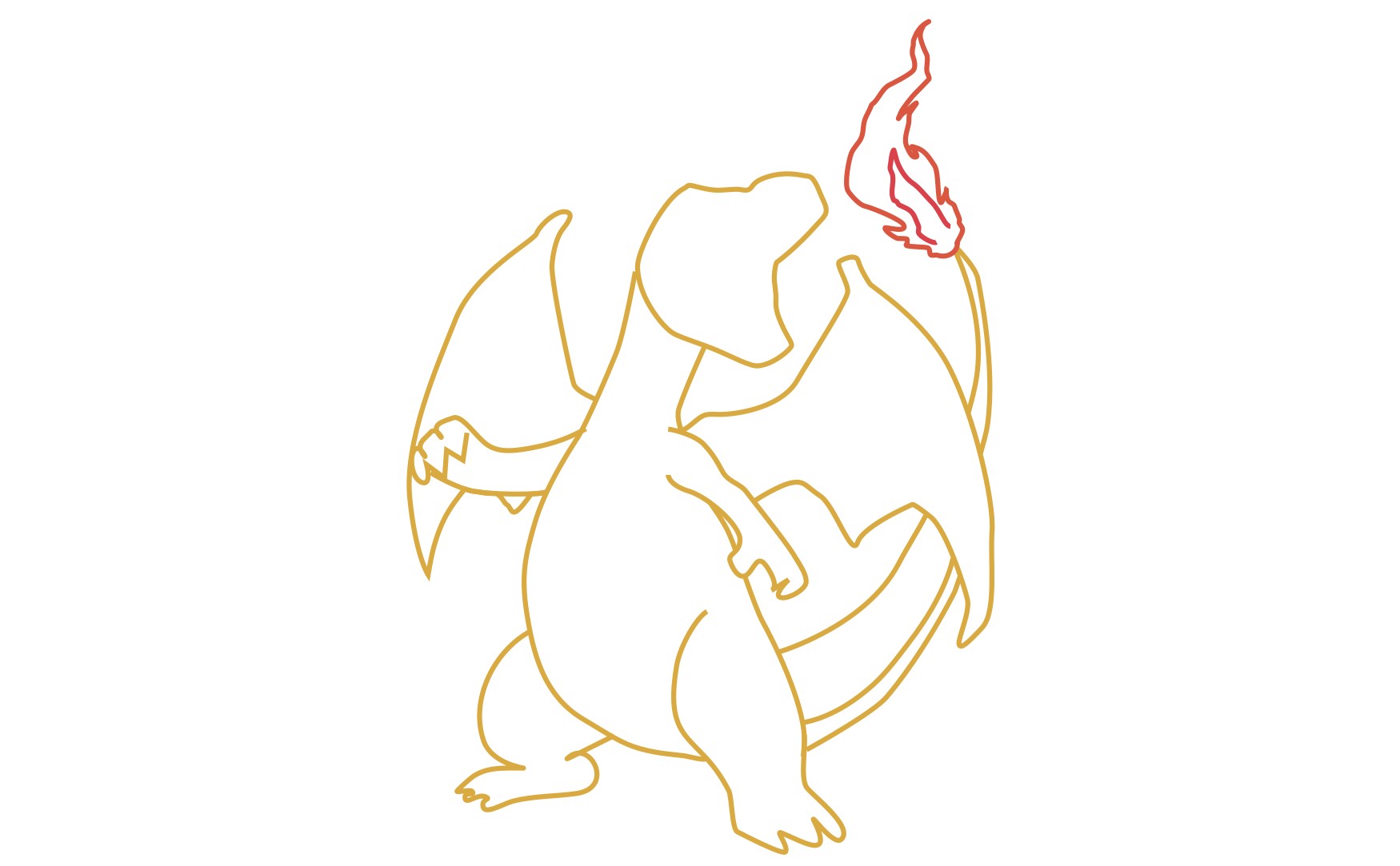 Step 8 add flame on the top of the tail