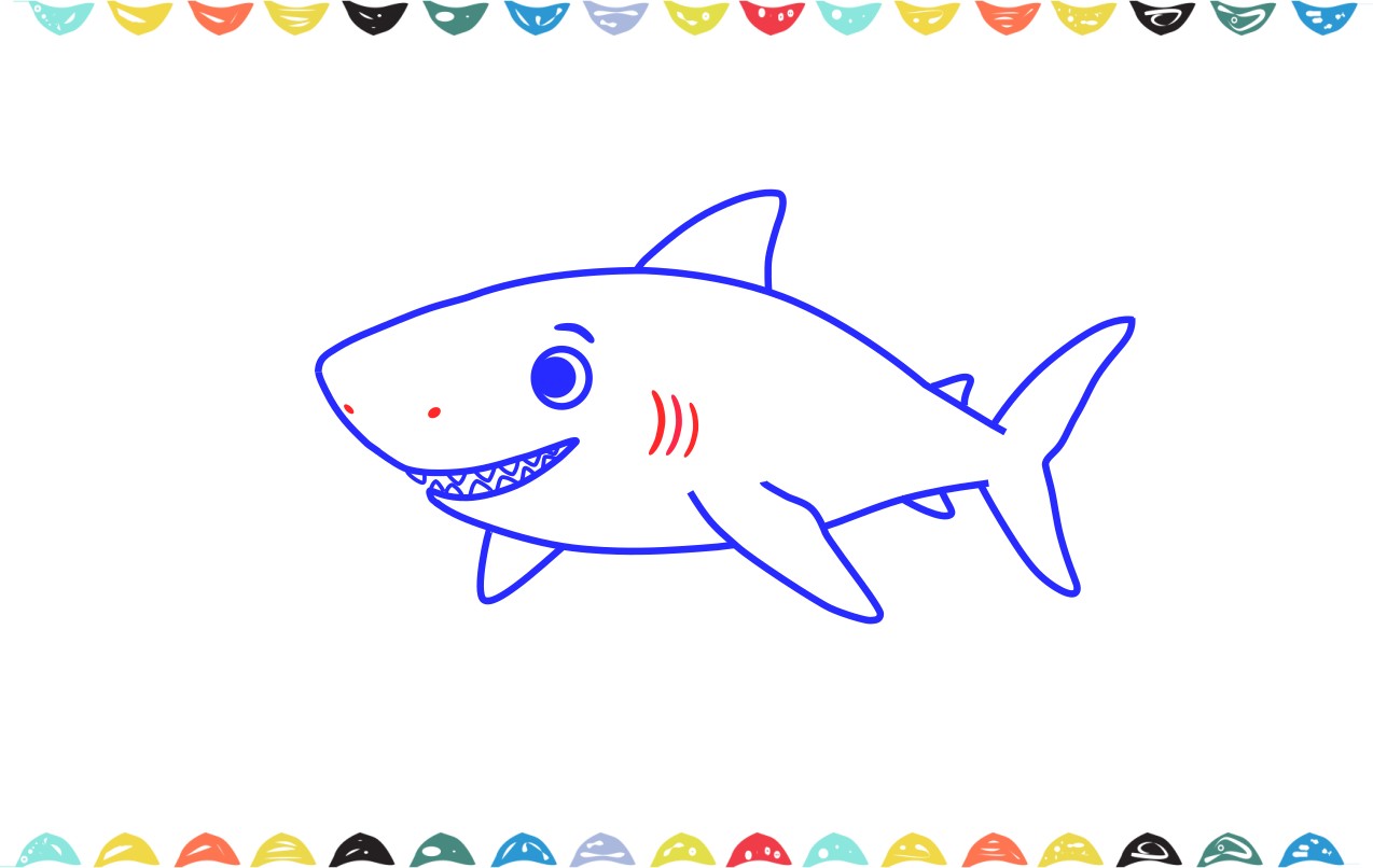how to daw a shark step 11