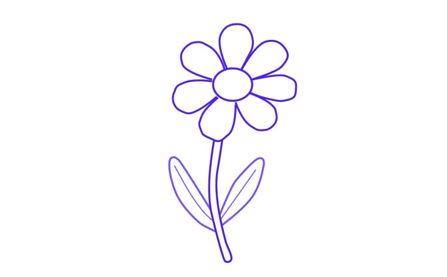 how to draw an easy flower step 6