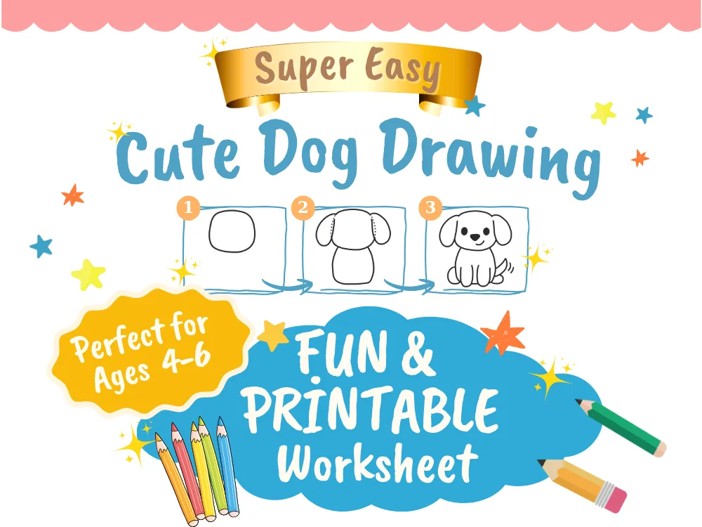 dog drawing fun printable worksheet