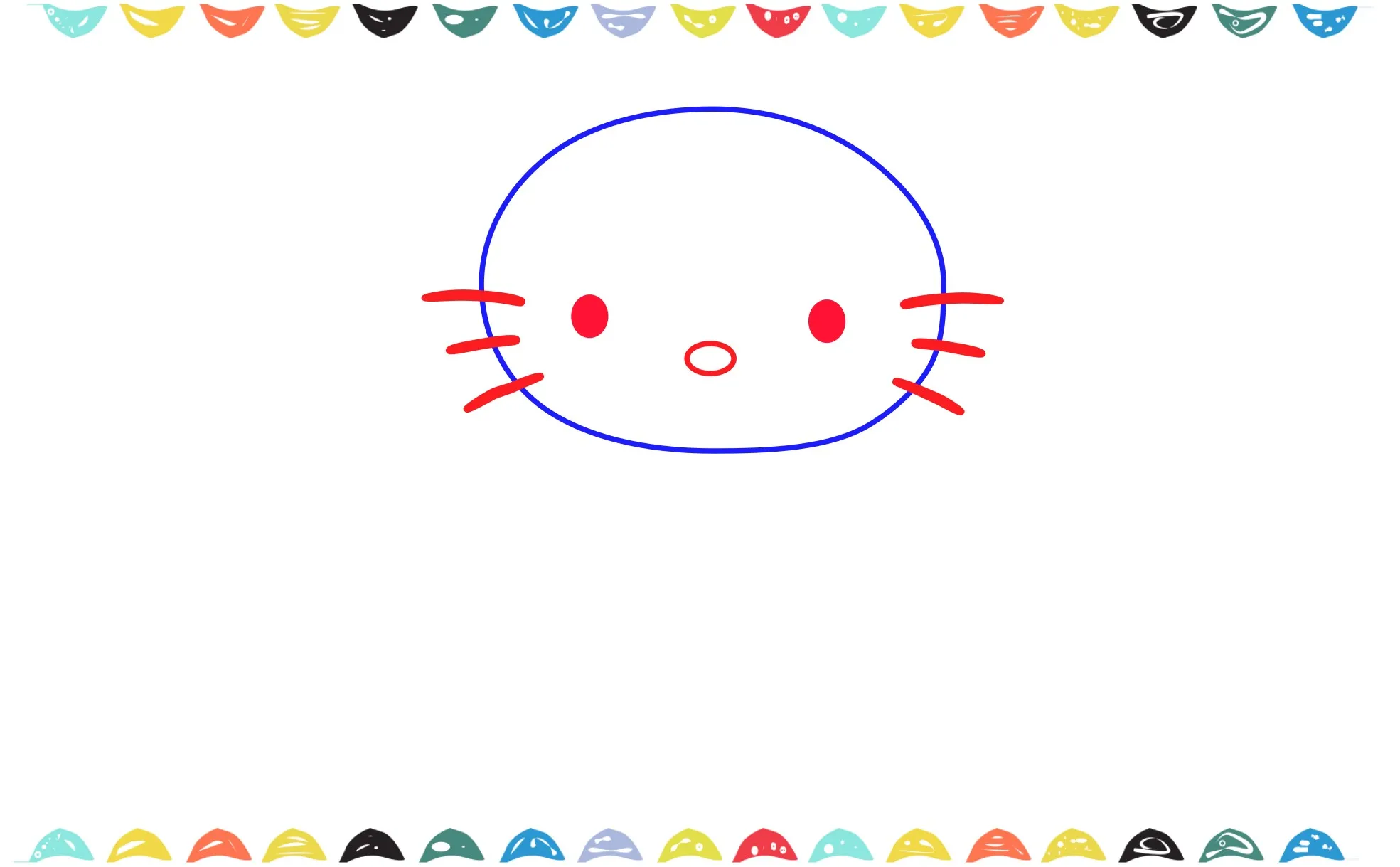 Step 3 draw cute whiskers