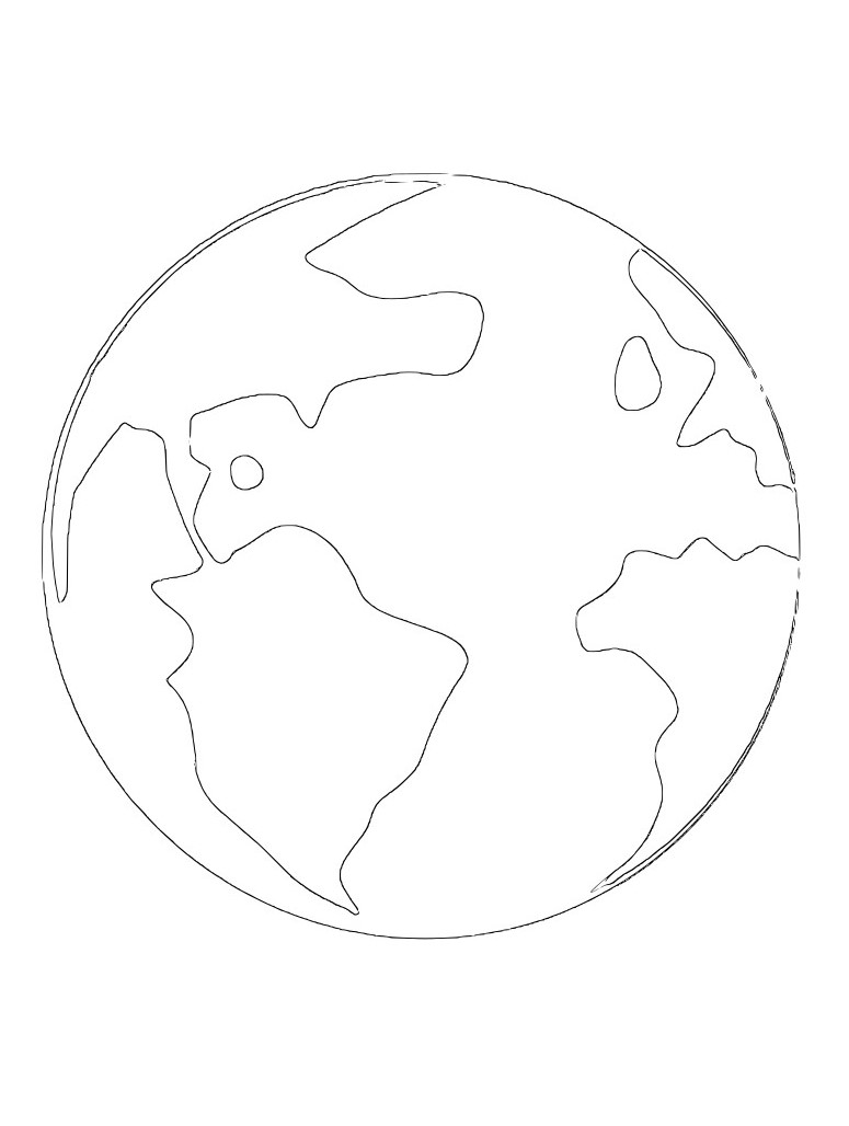 earth with continents and ocean coloring