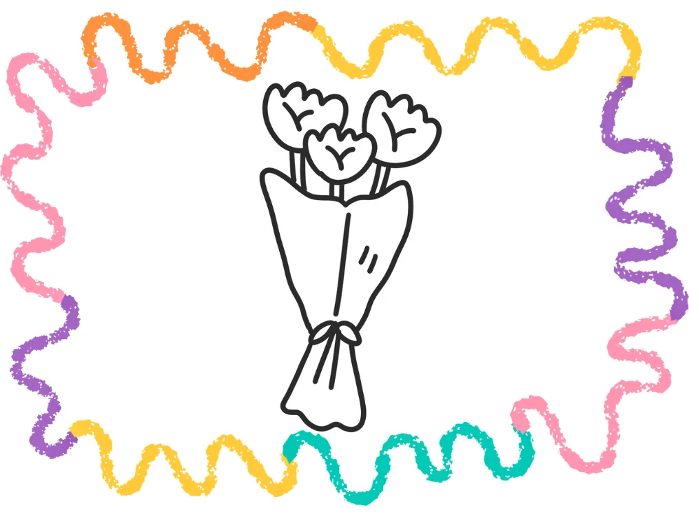 easy flower bouquet doodle