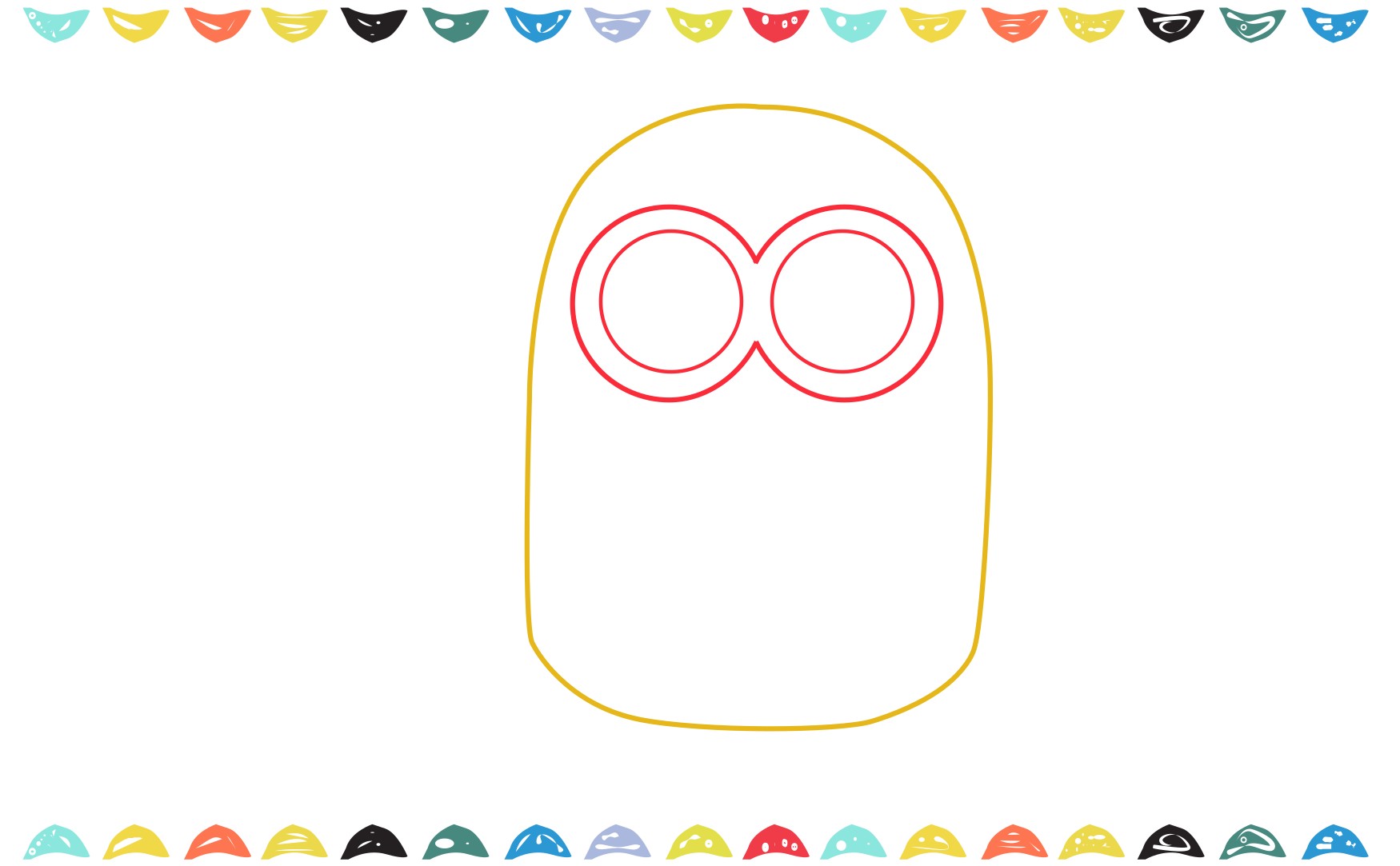 Step 2 sketch the googles of the minion