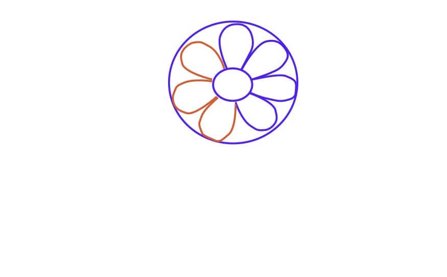 how to draw an easy flower step 4