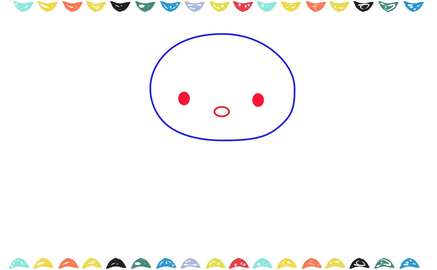 Step 2 draw hello kitty’s eyes