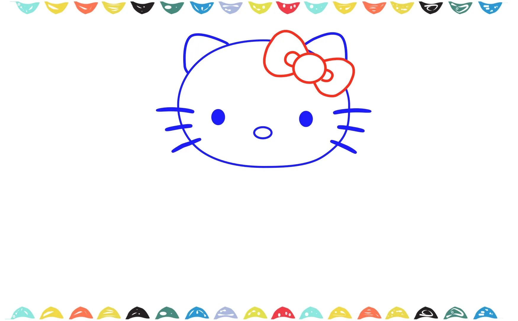 Step 5 add the details for the hello kitty’s bow
