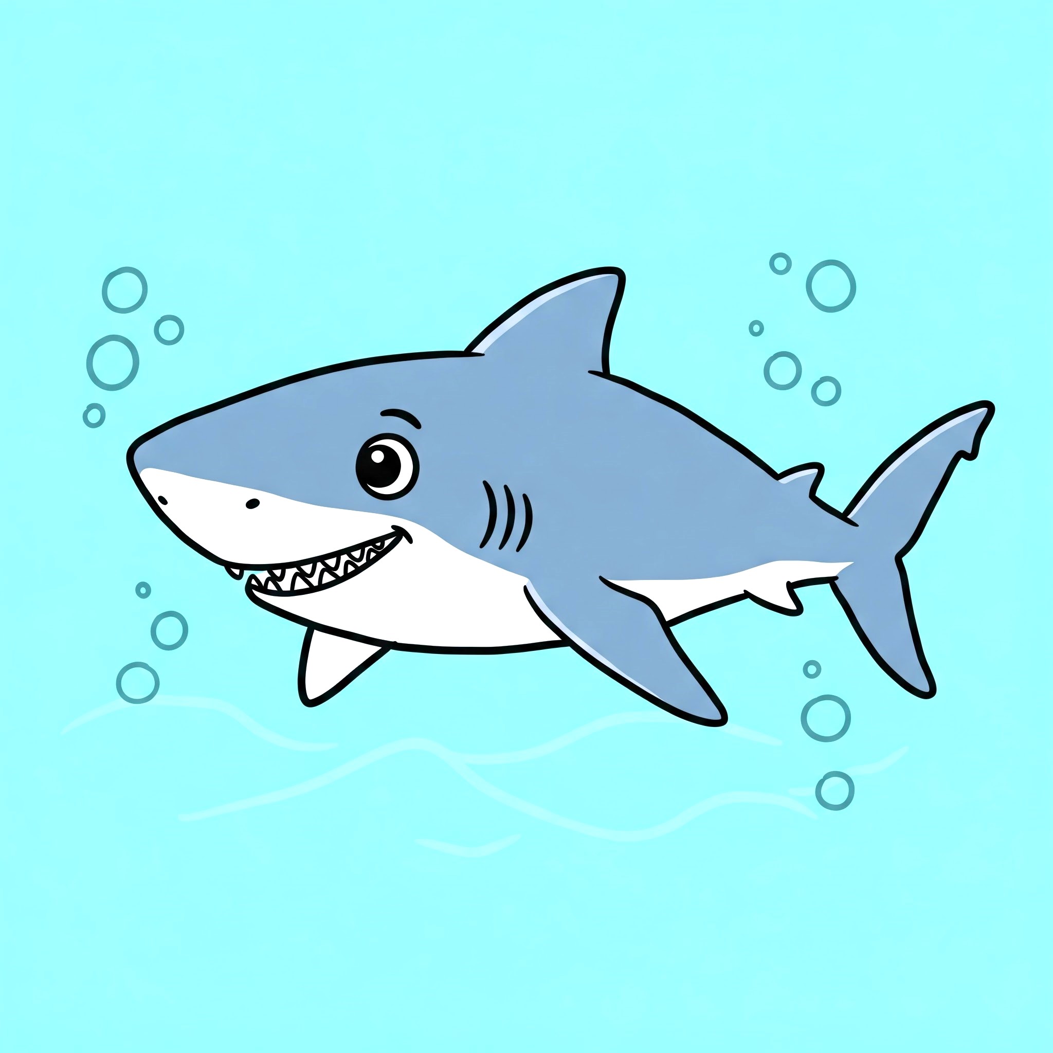 how to daw a shark step 12 color shark drawing