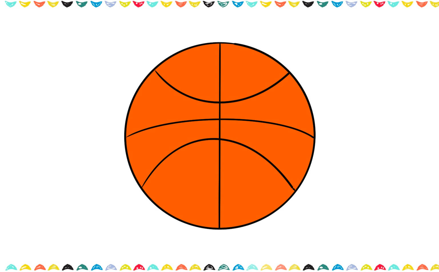 step 6 Color the basketball orange and to finish the drawing!