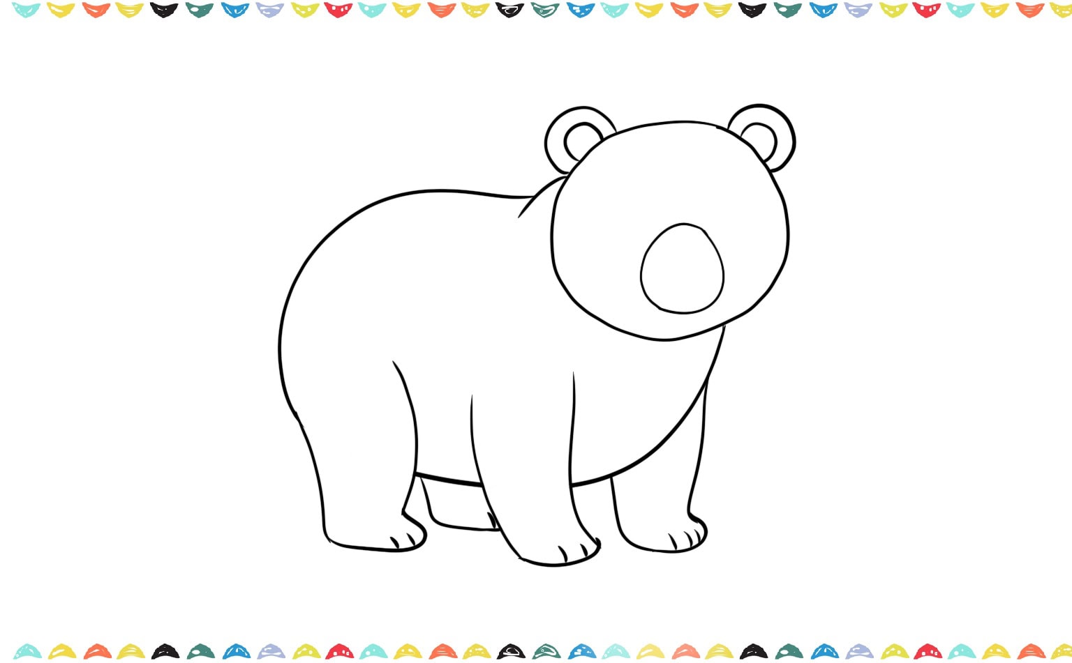 step 5 add round ears on the top of the bear's head