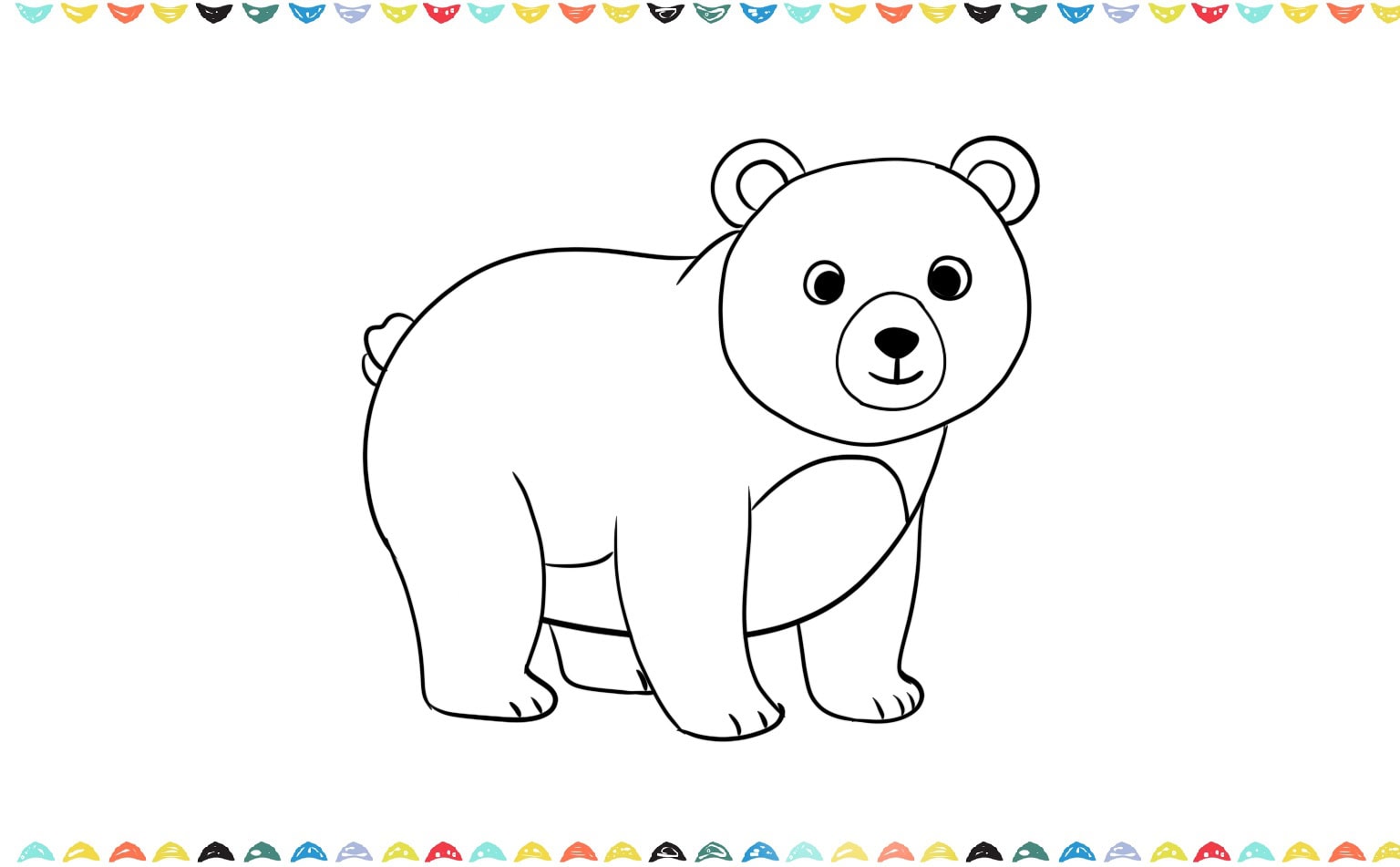 step 7 outline the bear drawing