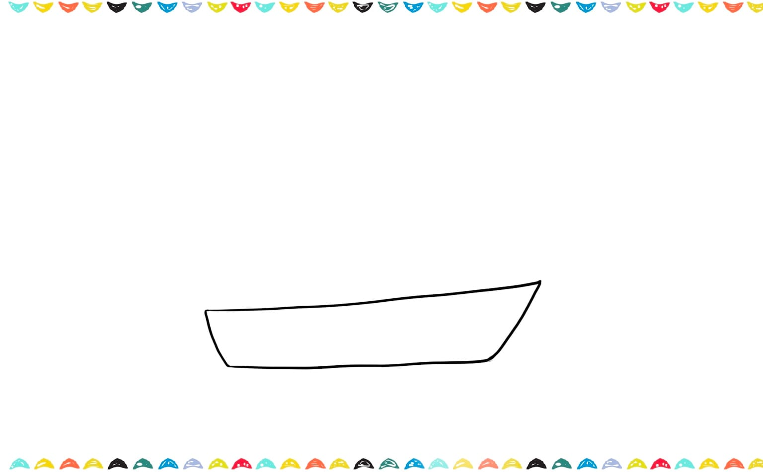 step 2 make ,t an oval for the boat's body