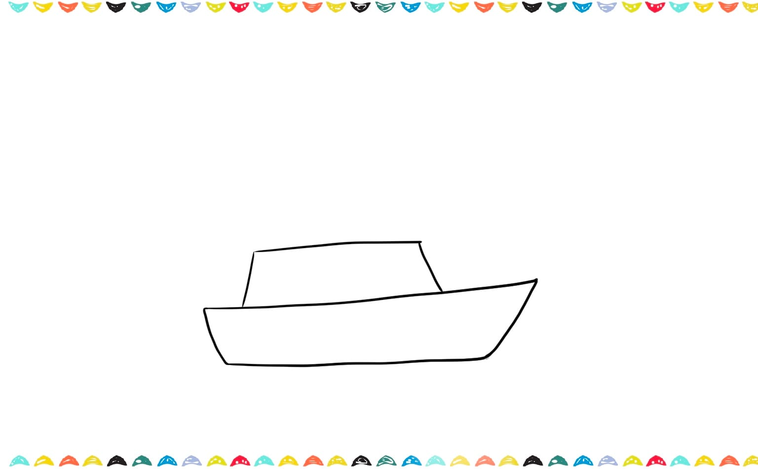 step 3 sketch sketch a rectangular shape fot he boat's cabin