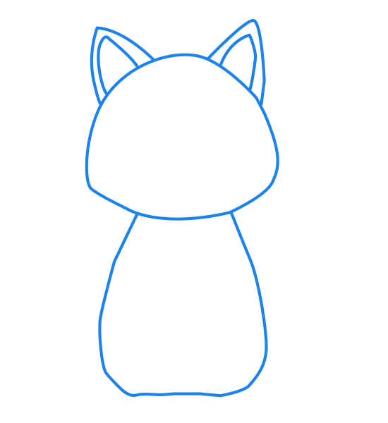 Sketch cute ears over the head of the cat