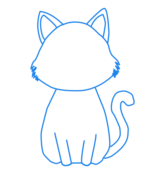 step 5 draw cute fur detail on cats face