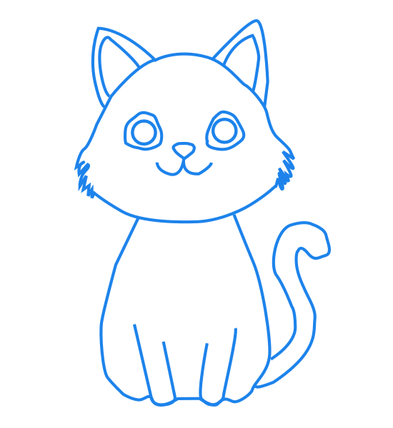 step 6 smiling face of the cat