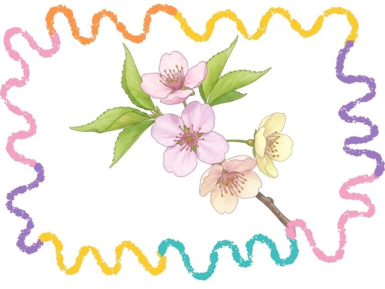 How to Draw a Cherry Blossom Easy step by step