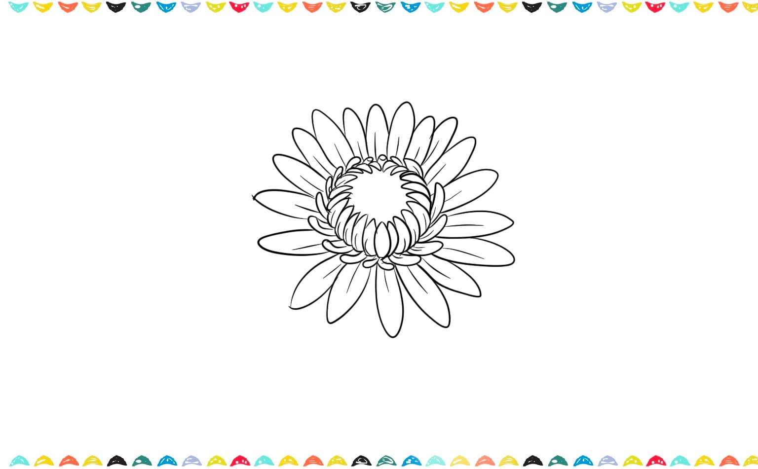 how to draw a chrysanthemum step 6