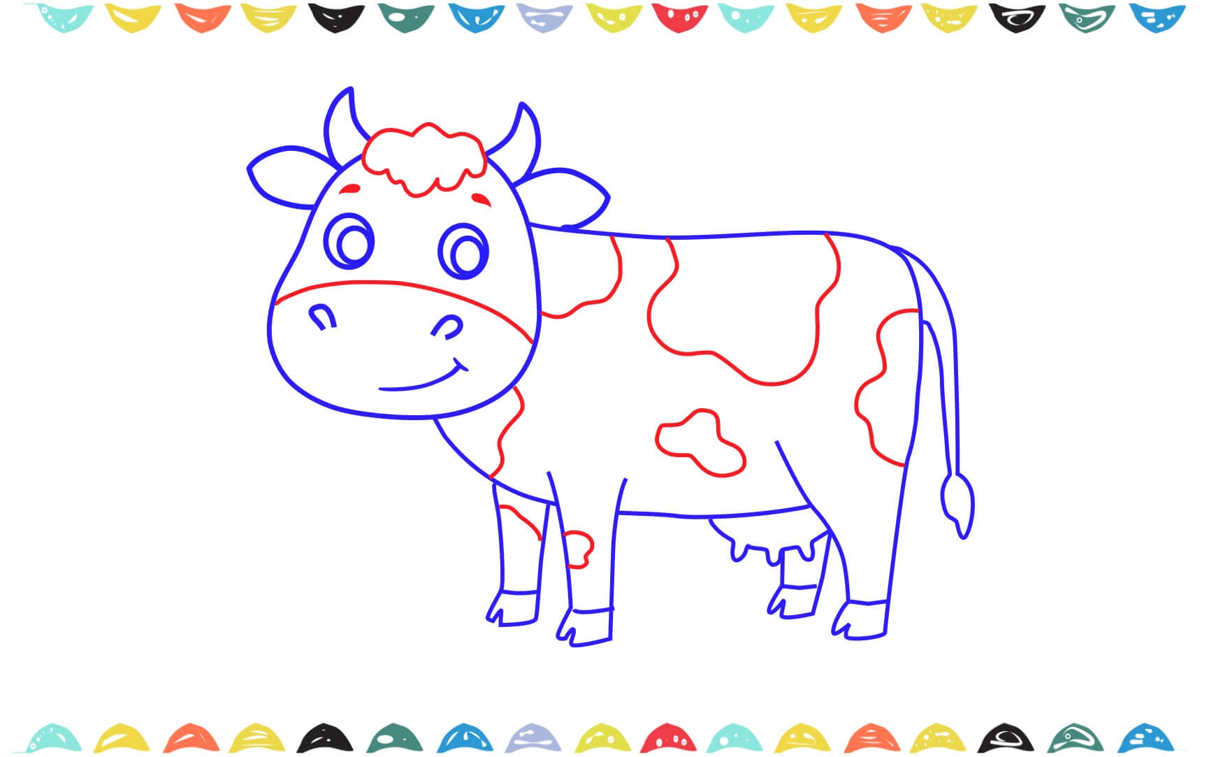 step 8 sketch random oval-shaped spots fot he classic cow look