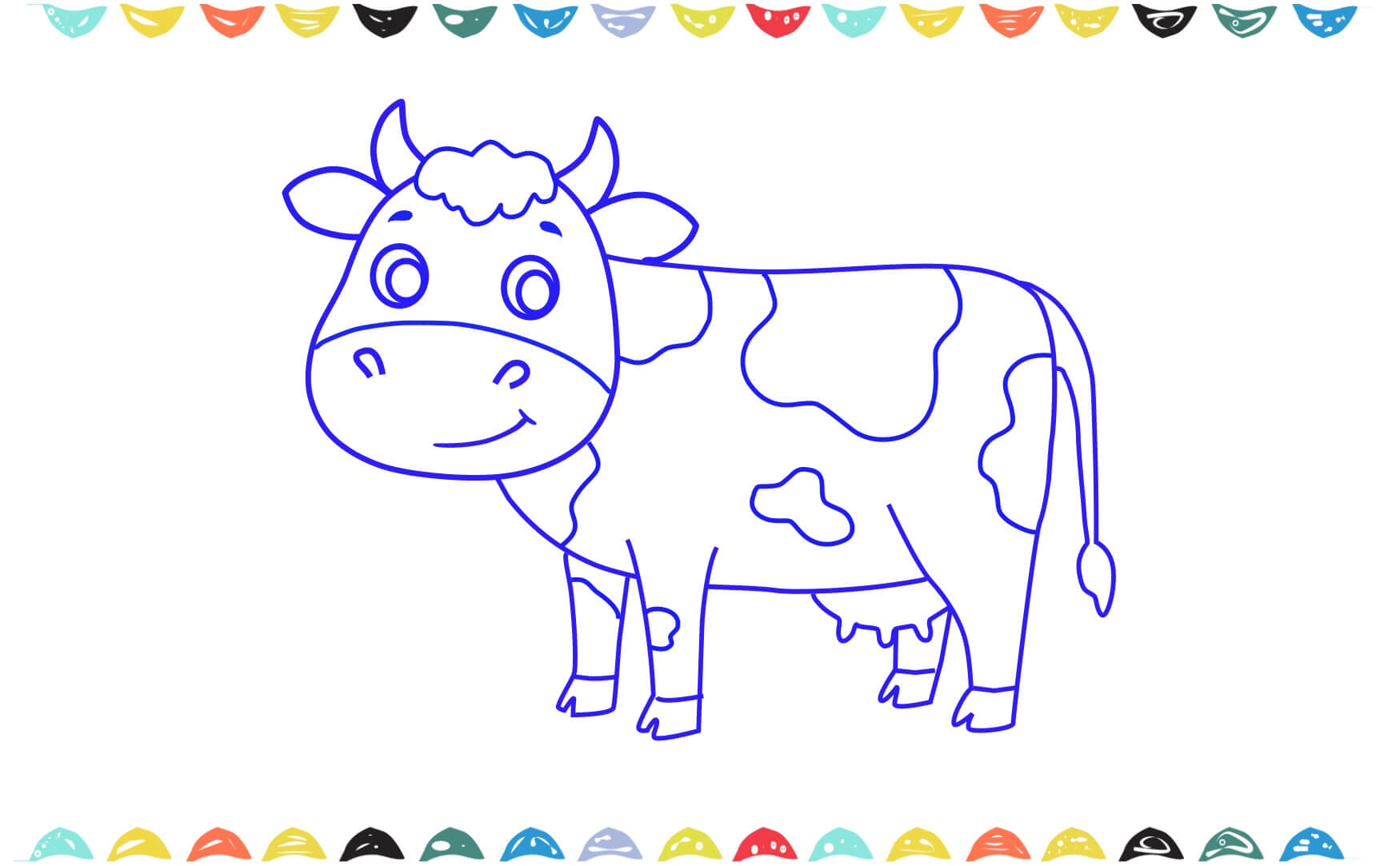 step 9 how to draw a cow -outline the drawing