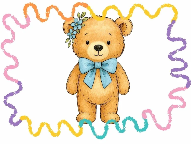 how to draw a teddy bear second tutorial cover image