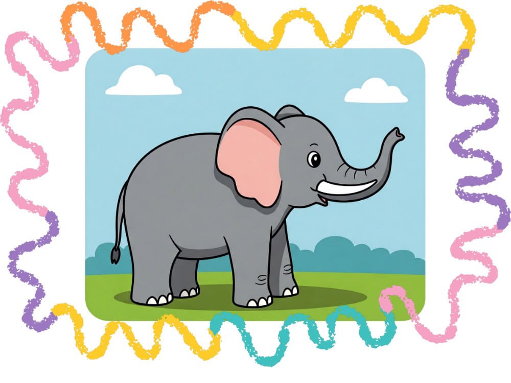 how to draw an elephant step by step