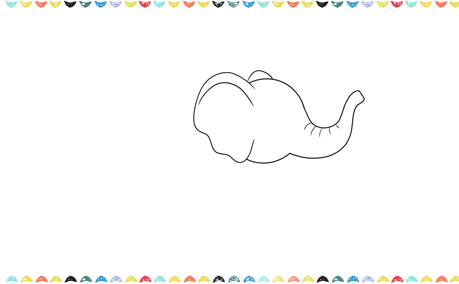 Step 4 draw an ear on other side of the elephant