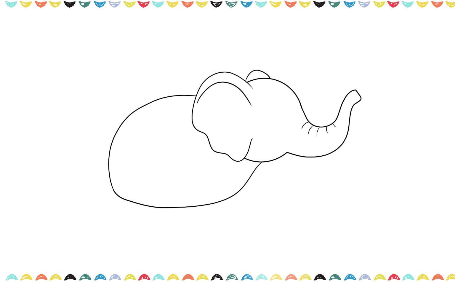 Step 5 Add a larger oval for the elephant's body
