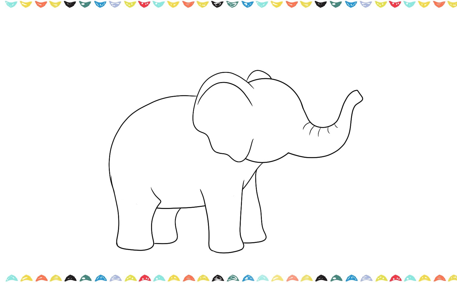 Step 6 Add legs to complete the basic shape of the elephant