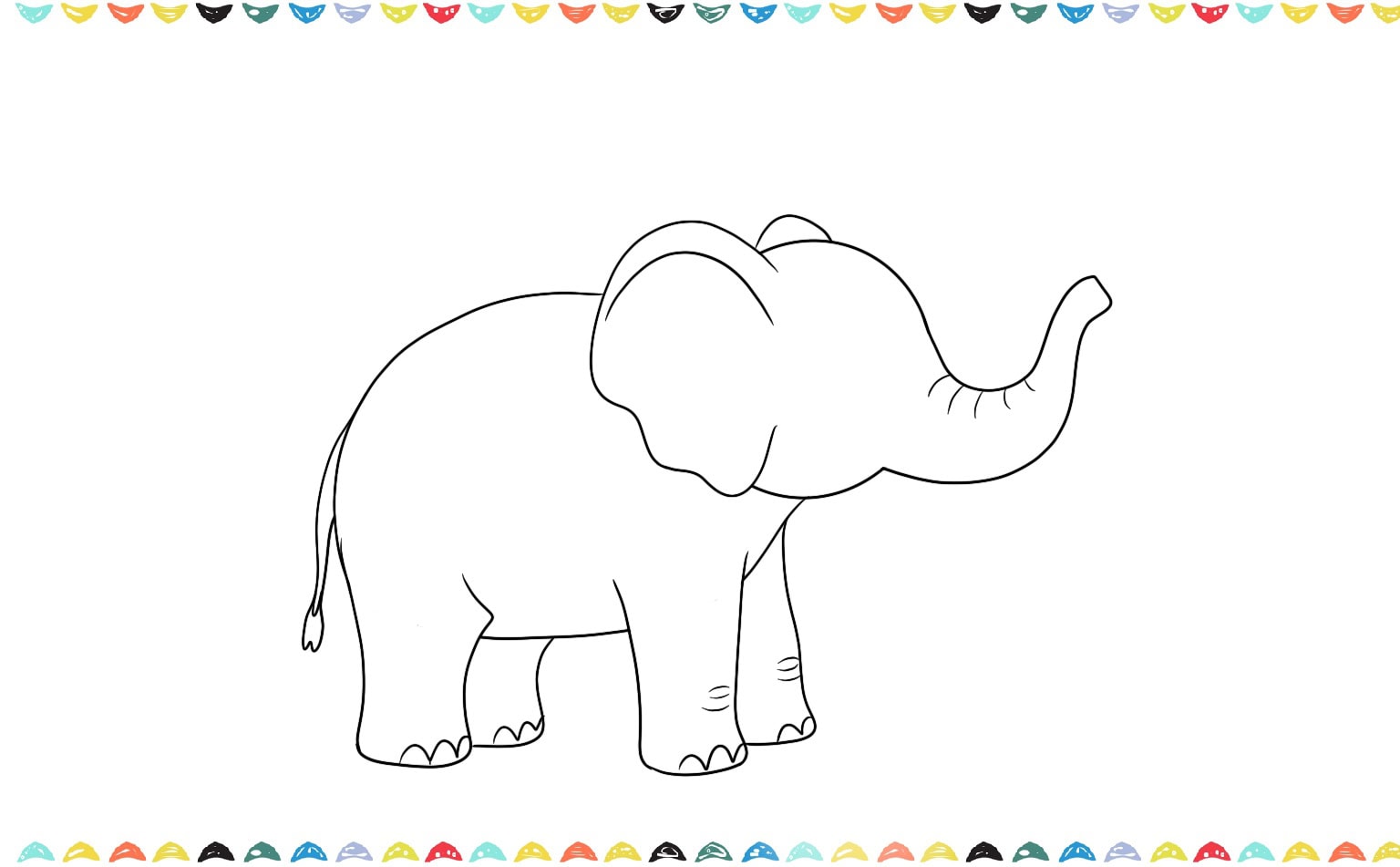 Step 7 draw the tail of the elephant