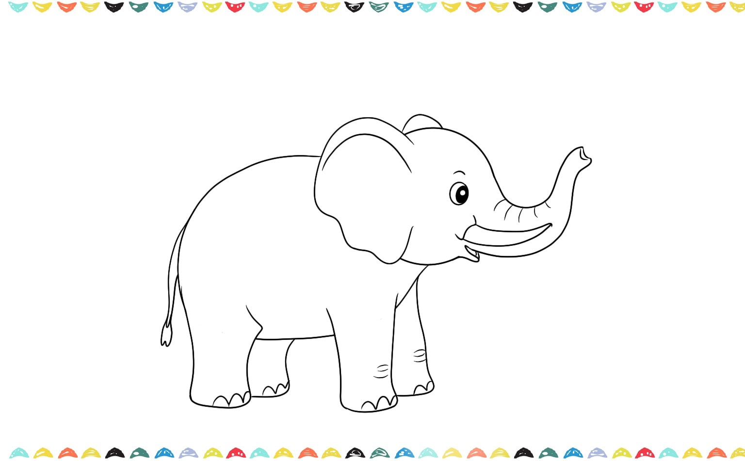 Step 8 Outline the elephant's facial features and refine the drawing