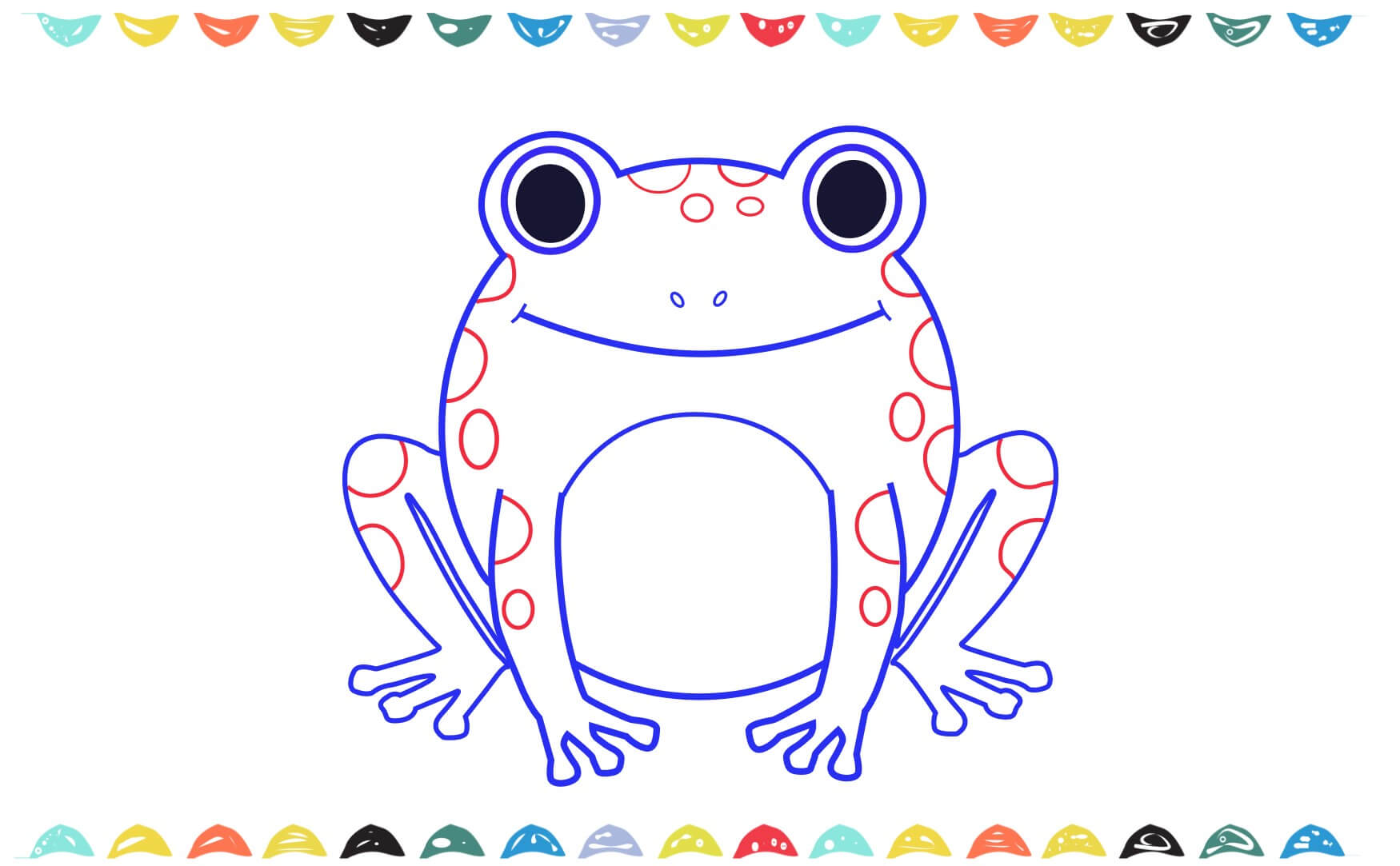 Adding realistic skin texture and small spots to the frog drawing for detail, step 10