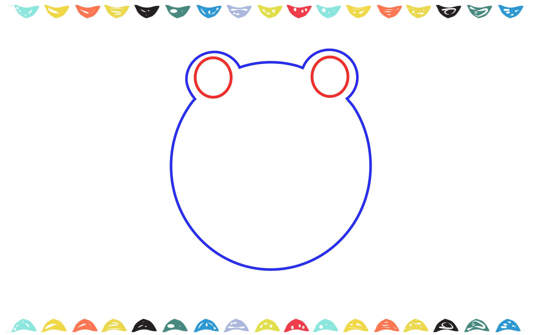Adding details to the eyes frog drawing lesson, step 4.