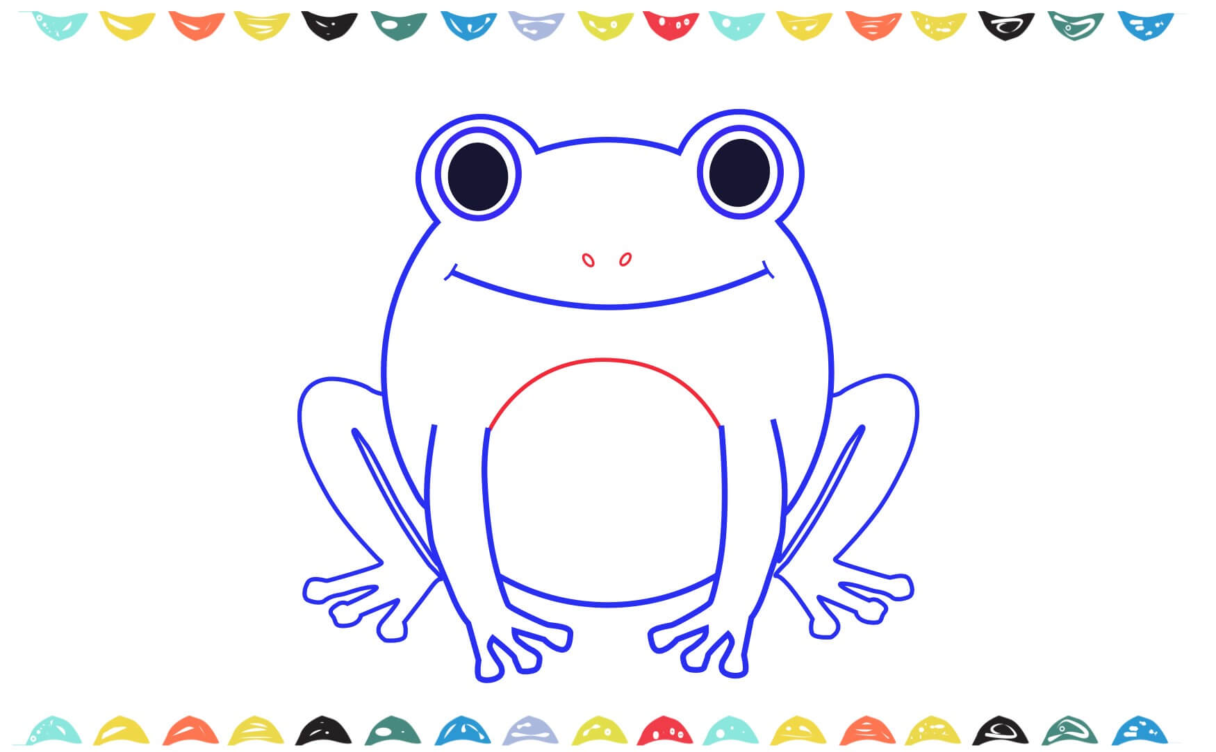 Adding realistic details to the frog drawing, step 9