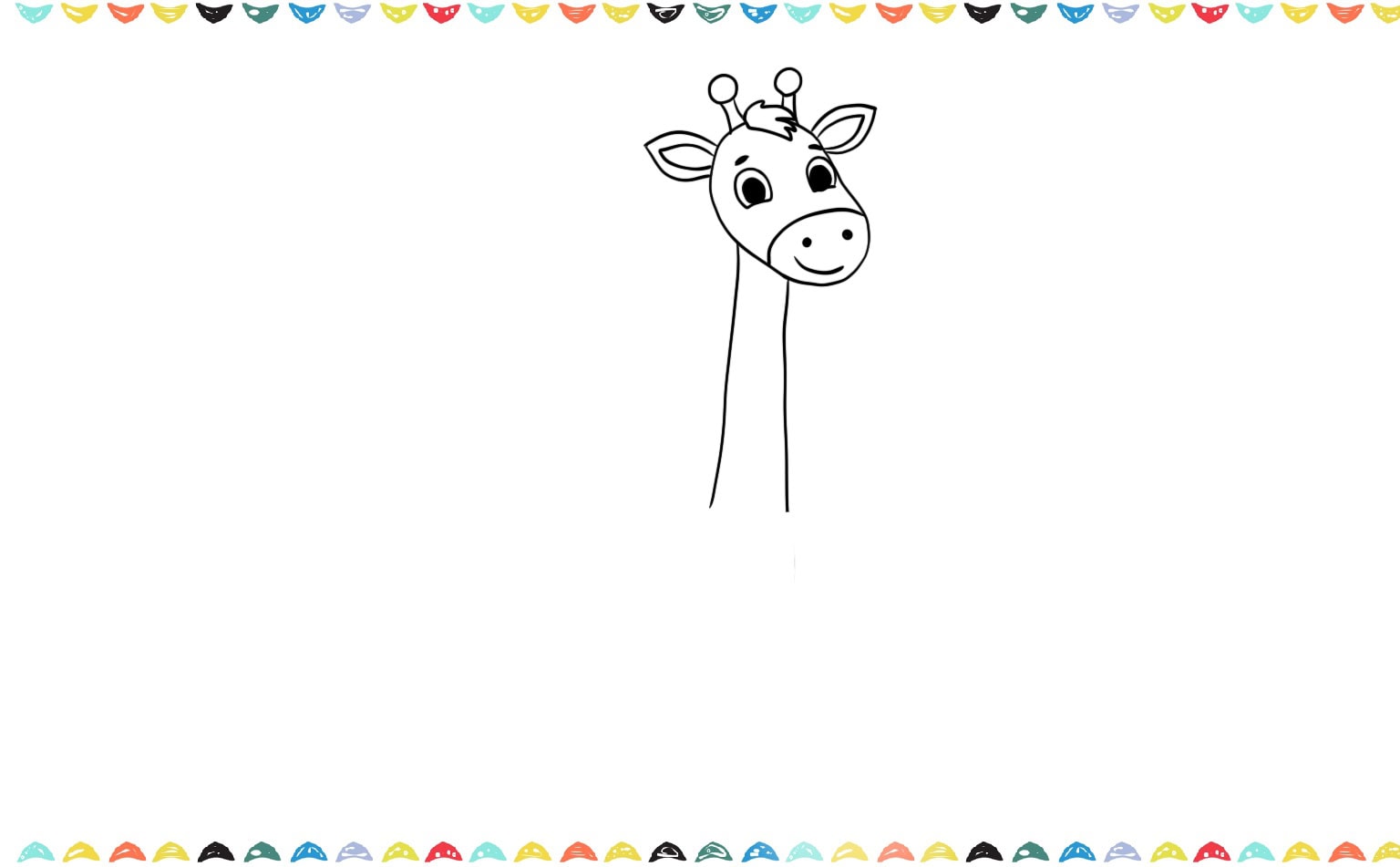 Step 7 sketch a long neck to the giraffe