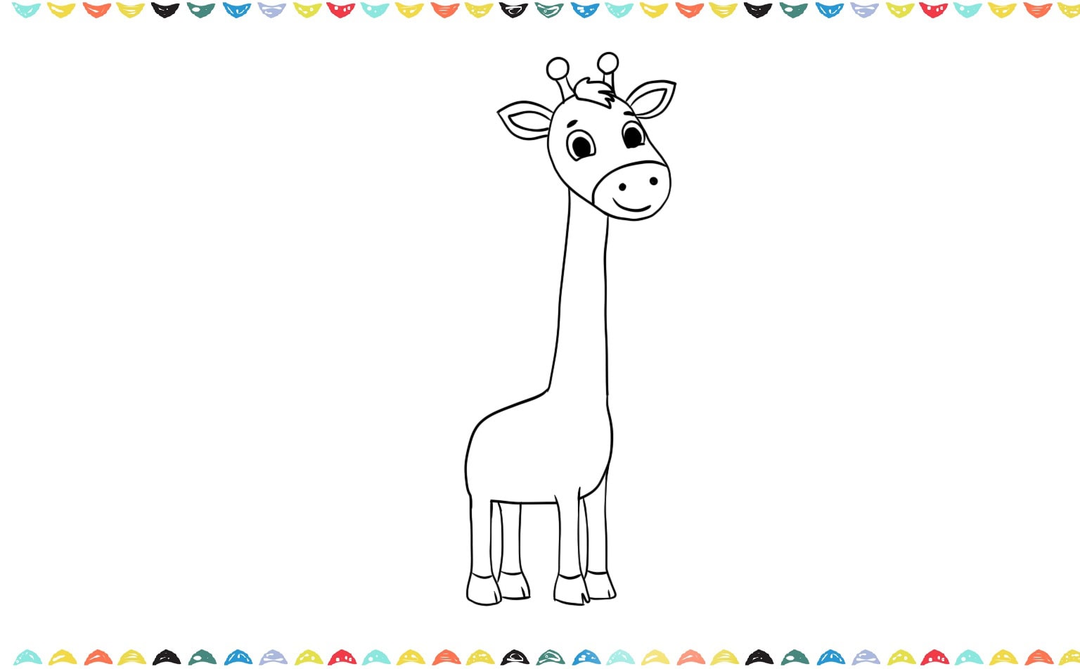 Step 9 sketch legs and hooves to the giraffe
