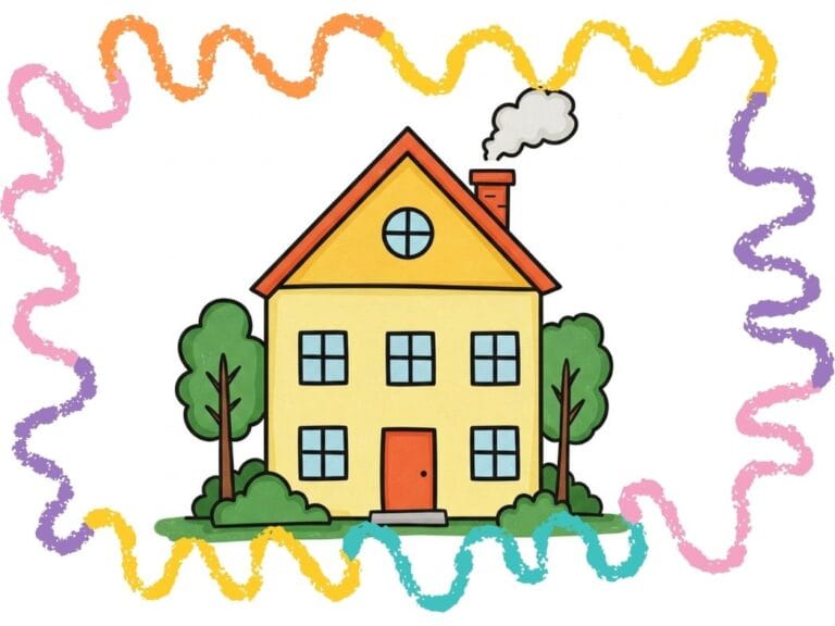 How to draw a house step by step