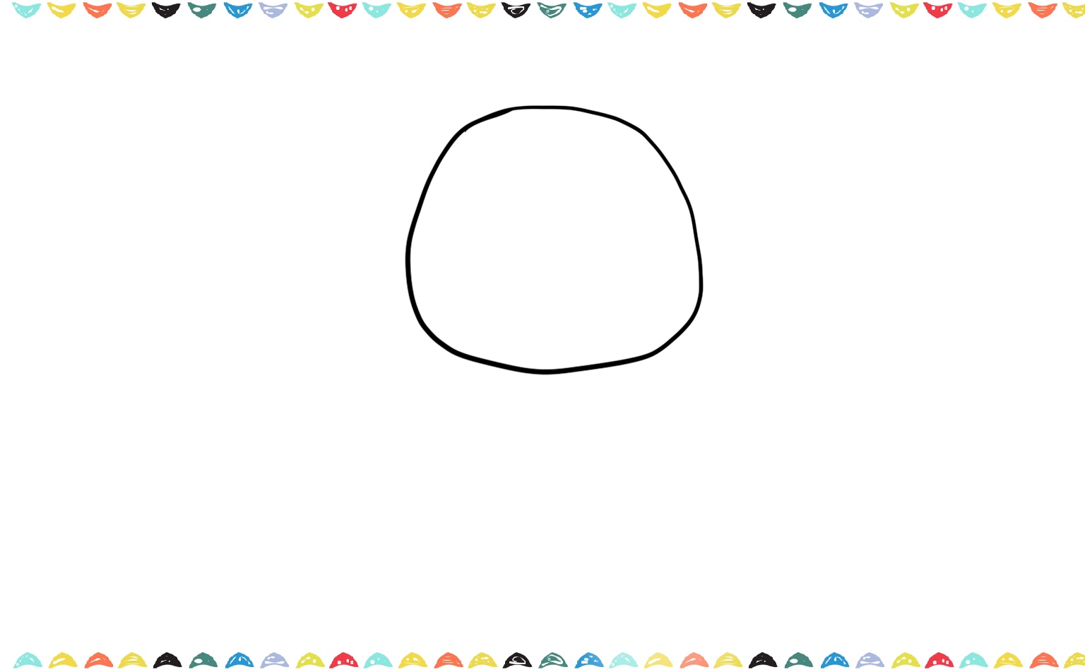step 1 add a circle in the middle of the paper for the head