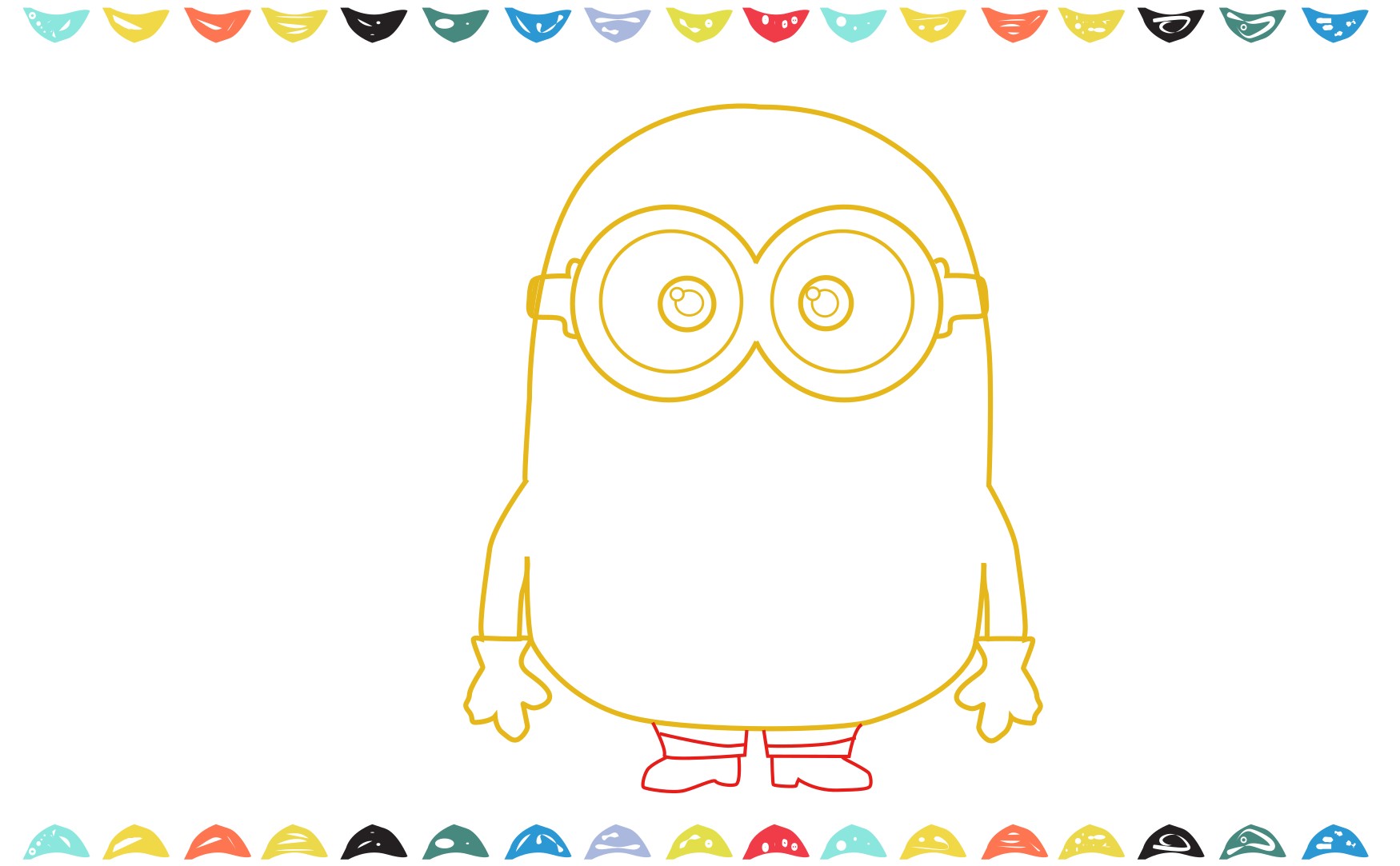 Step 5 sketch the legs and boots of the minion