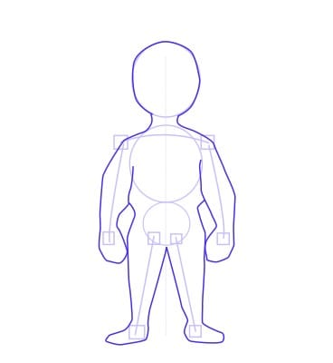 step 6 sketch the legs of the person