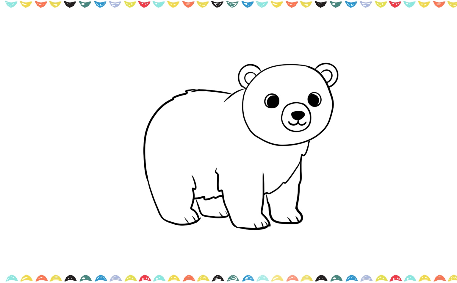 step 5 add facial features to the polar bear's head