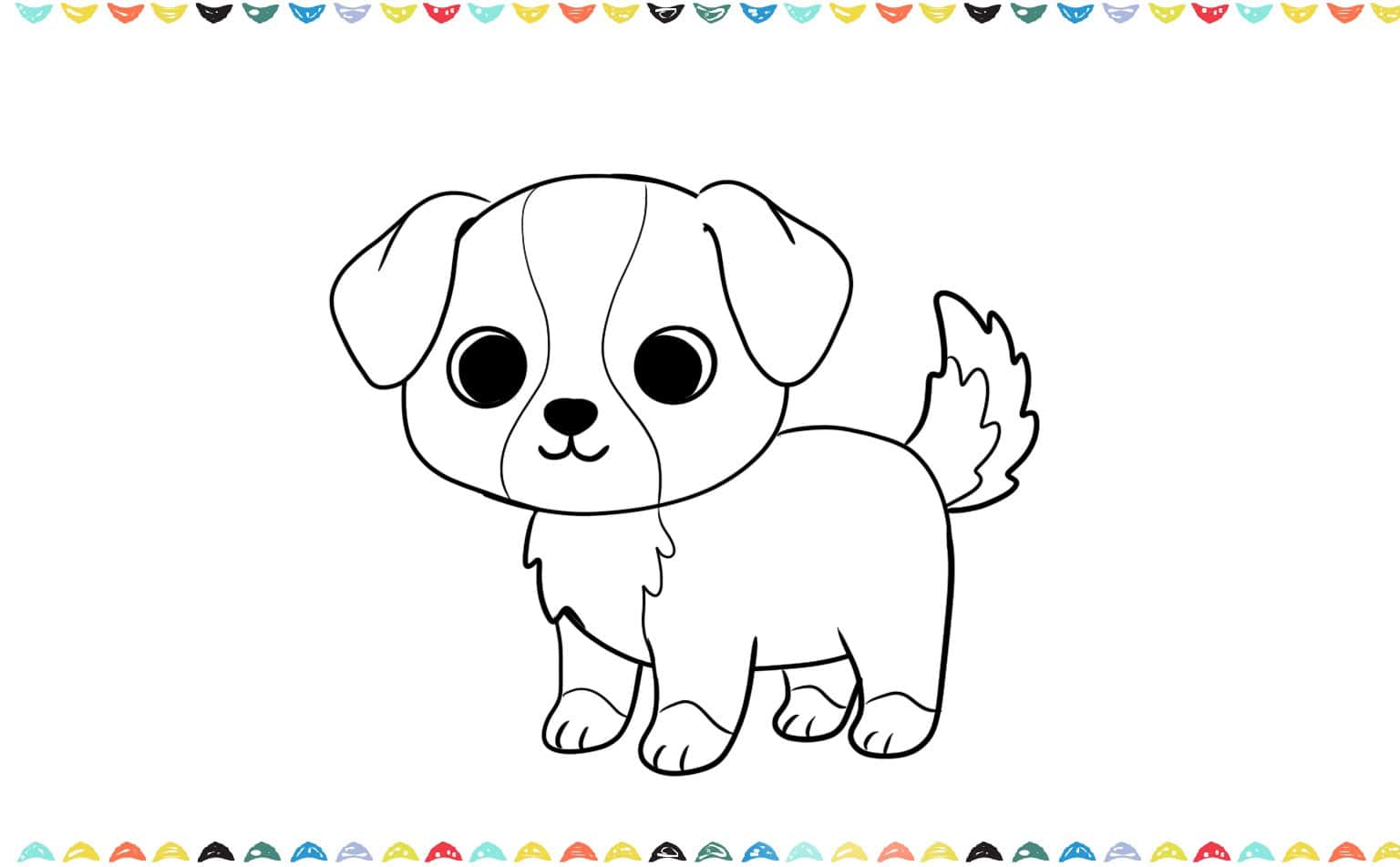 Step 10 how to draw a puppy - outline the puppy drawing