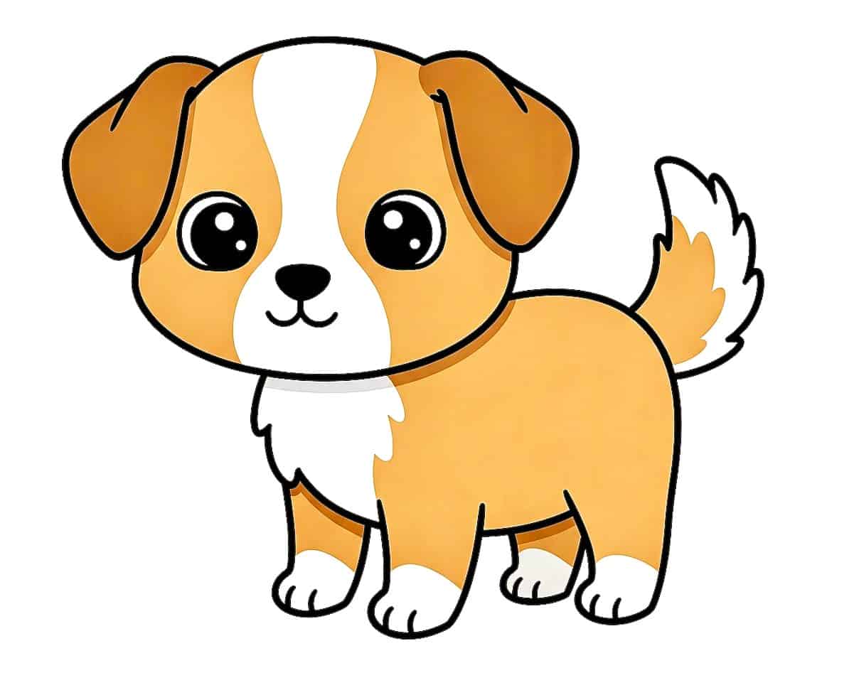 Color the drawing of the puppy