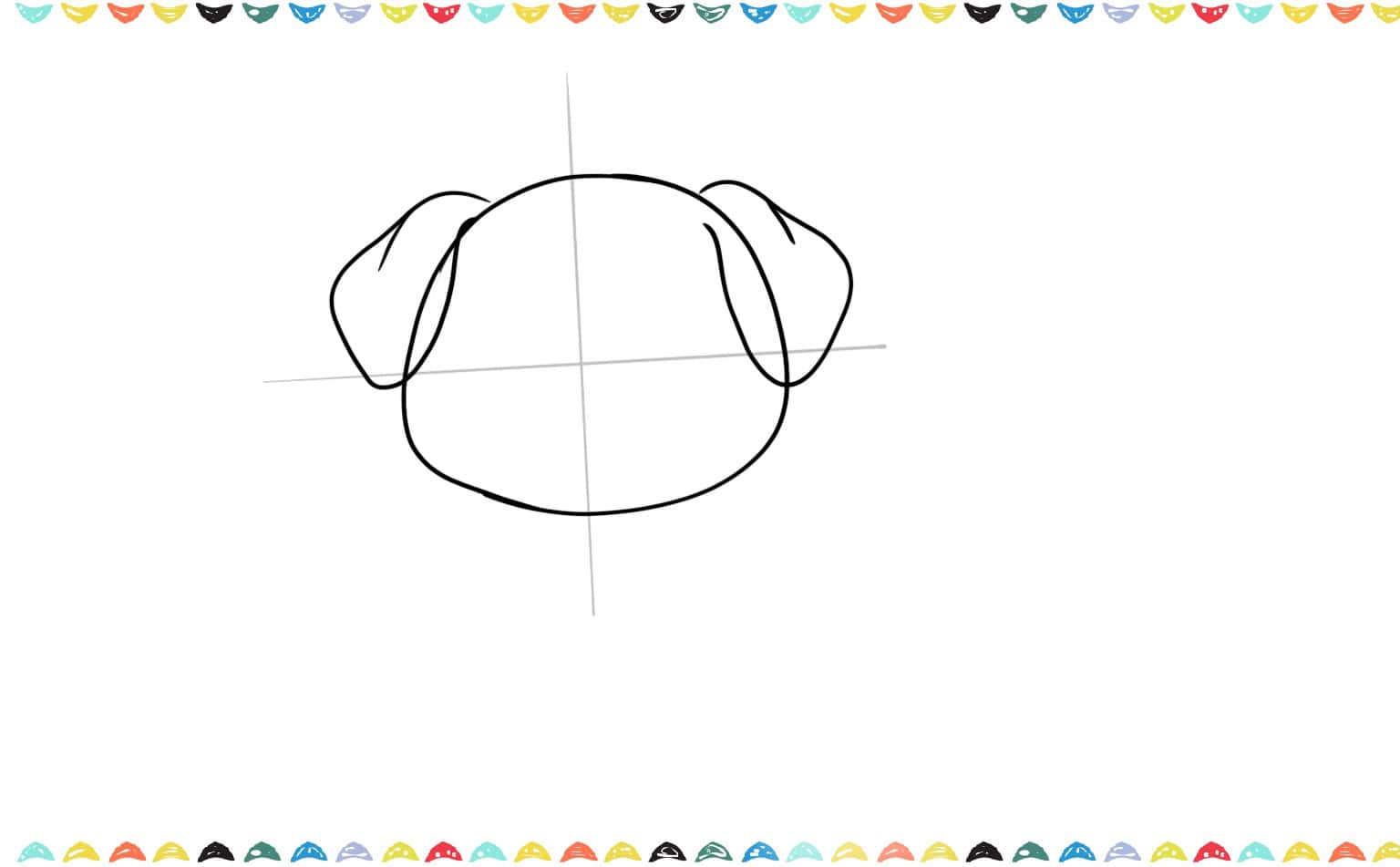 Step 3 sketch the puppy’s ears