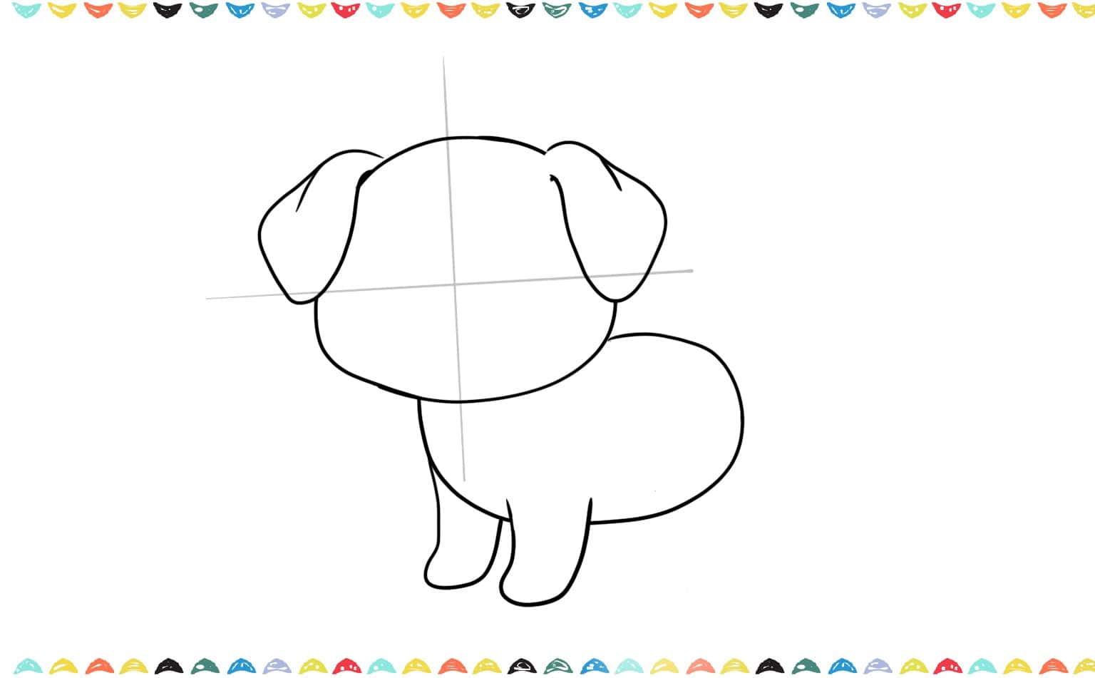 Step 6 add front legs of the puppy