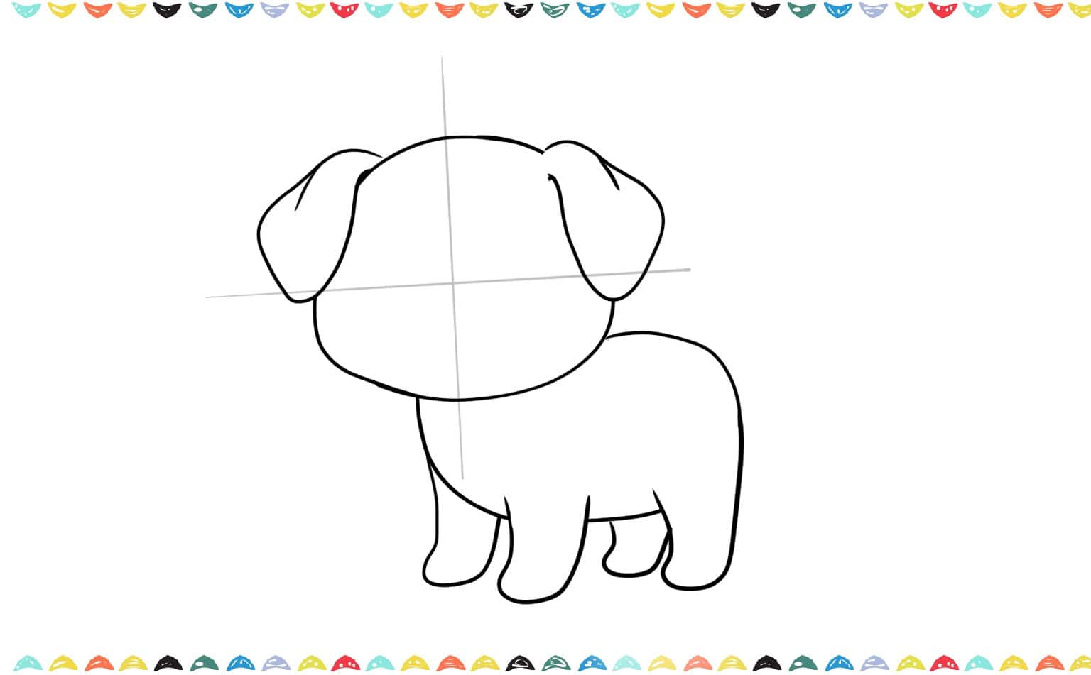 Step 7 add back legs on each side of the dog